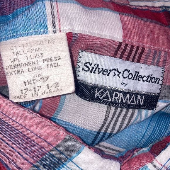 Vintage Mens Silver Collection by Karman Western Button Up Shirt 1XT - Picture 3 of 10